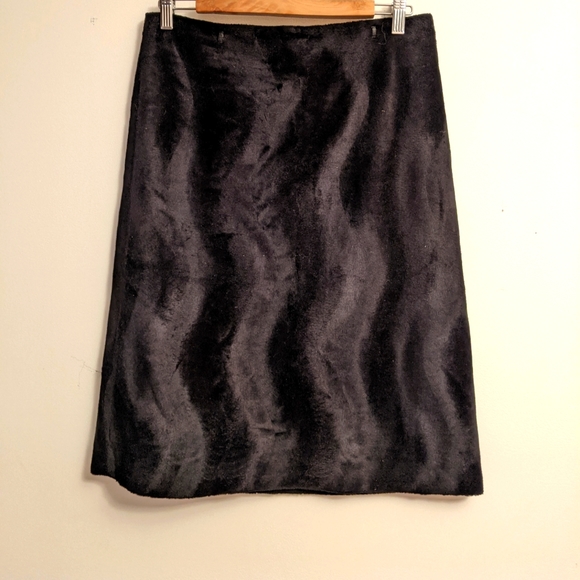 Black A-line suede effect Mexx skirt, size 10, narrow belt - Picture 1 of 5